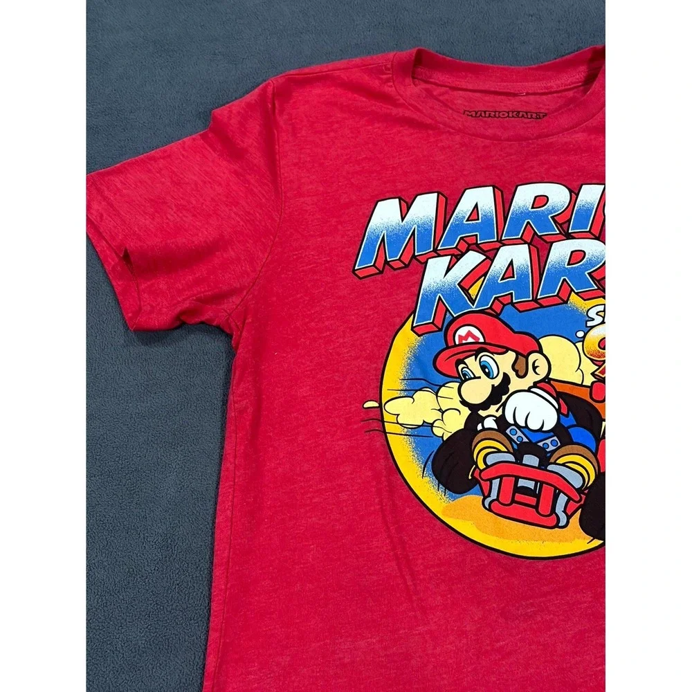 Mario Kart T Shirt Boys Large Red Space Dye Mario Kart Since 92 Graphic Print